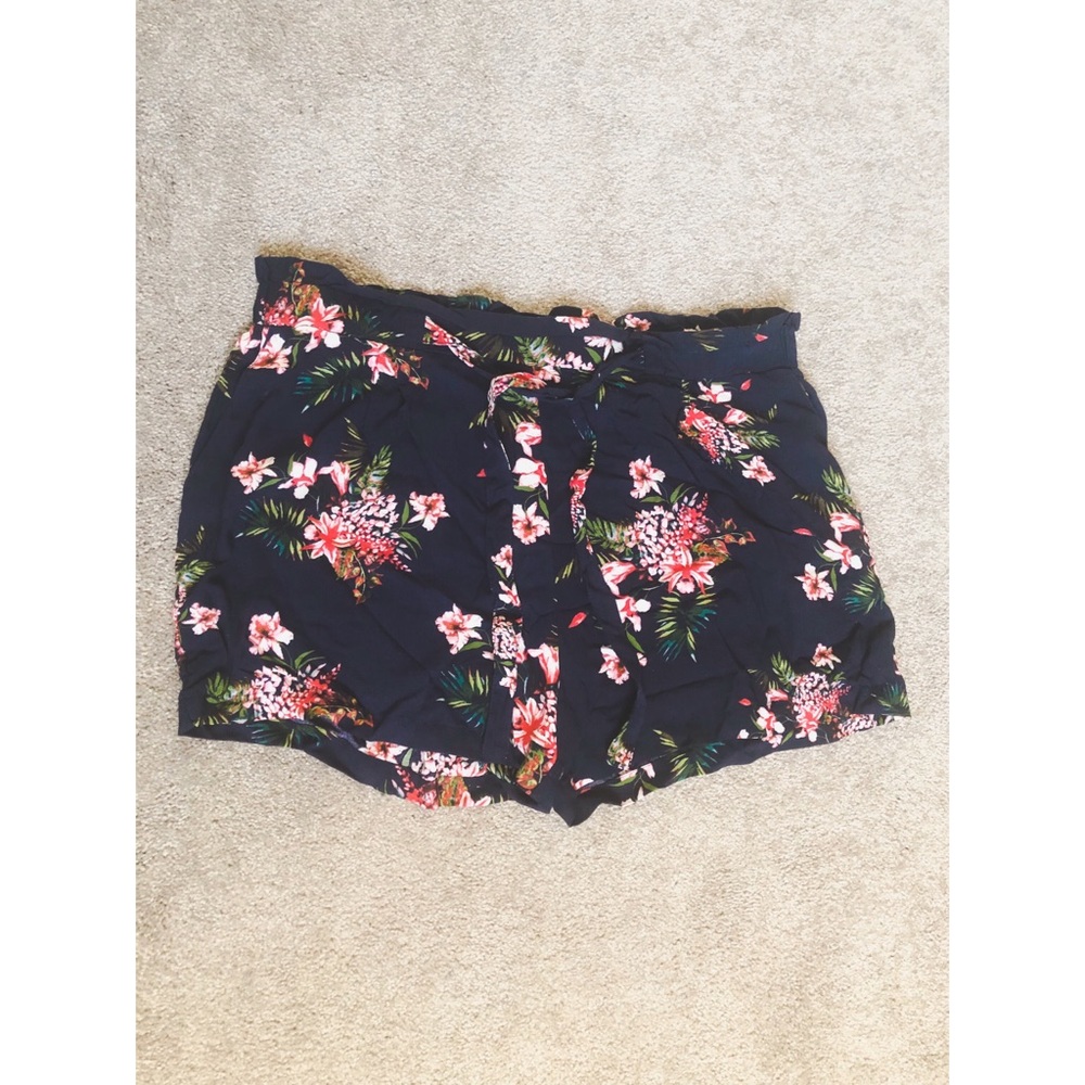 Navy Floral Shorts